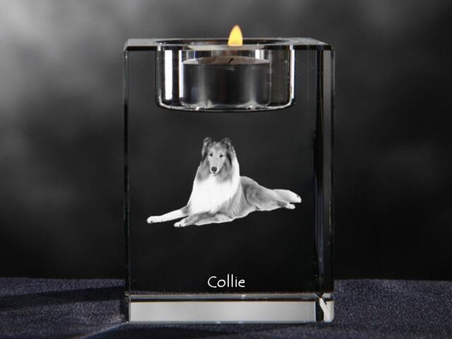 Collie, Crystal Candlestick With Dog, Souvenir, Decoration, Limited Edition, Collection - image 1