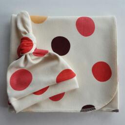 Organic Swaddle Blanket & Newborn Hat Set. Take Home Baby Shower Gift. Photo Prop. Ready To Ship - thumbnail 2