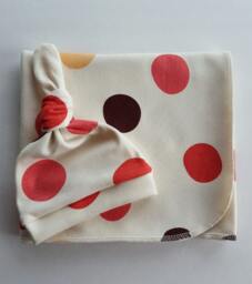 Organic Swaddle Blanket & Newborn Hat Set. Take Home Baby Shower Gift. Photo Prop. Ready To Ship
