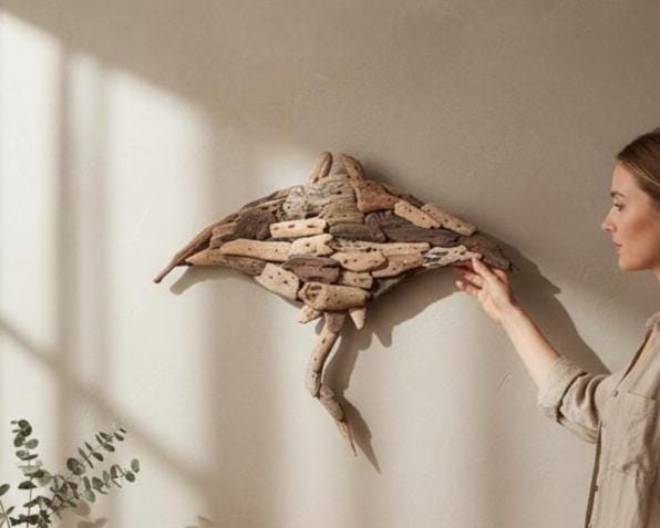 Mantaray Driftwood 15 Inch/38 cm, Drift Wood , Wall Art, Home Decor, Room Living Room, Gift Idea, Housewarming - image 1