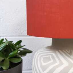 Burnt Orange Lampshade in Linen With Copper Lining - thumbnail 2
