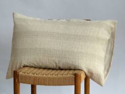 striped Neutral Pillow Case Hemp & Linen Blend, Farmhouse Boho Decor - thumbnail 1