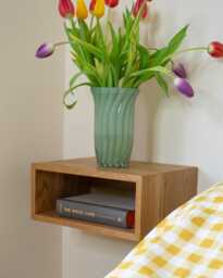 Floating Bedside Table, Wall Mounted, Nightstand, Handmade, Custom Sizes - thumbnail 1
