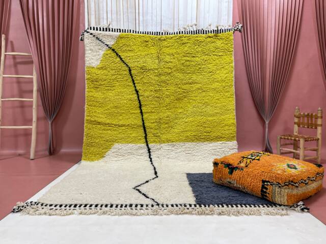 Custom Beni Ourain Rug Moroccan Woolen Carpet, Shaggy Area Rug - image 1