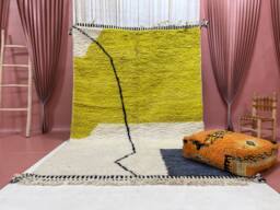 Custom Beni Ourain Rug Moroccan Woolen Carpet, Shaggy Area Rug - thumbnail 1