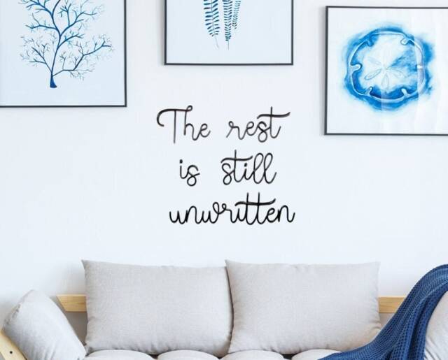 The Rest Is Still Unwritten Sign Wire Words Wall Art Living Room Decor, Bedroom Decor Metal Home - image 1