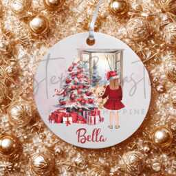 Personalised Kids Christmas Decoration - Granddaughter Gift Custom Bauble For Girls Stocking Filler Eve Box