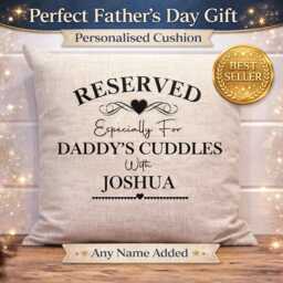 Personalised Daddy Cushion - Custom Name Gift Dad Birthday From Child Keepsake - thumbnail 1