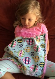 "Colorful & Whimsical Hot Air Balloons Mini Baby Blanket ""Bonnie's Bon Voyage" - thumbnail 1