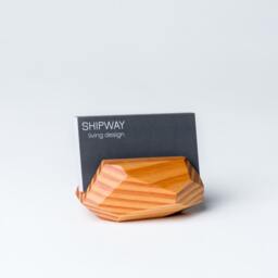 Handcrafted Douglas Fir Geode Card Holder, Geometric Office Decor - thumbnail 4