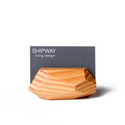 Handcrafted Douglas Fir Geode Card Holder, Geometric Office Decor