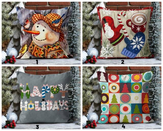 Snowman Cushion Cover/Cute Decoration/Festive Christmas Pillow Covers/Gift For Family/Christmas Gift/Christmas Sofa Cover - image 1
