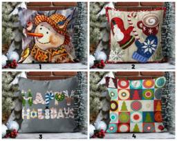 Snowman Cushion Cover/Cute Decoration/Festive Christmas Pillow Covers/Gift For Family/Christmas Gift/Christmas Sofa Cover - thumbnail 1