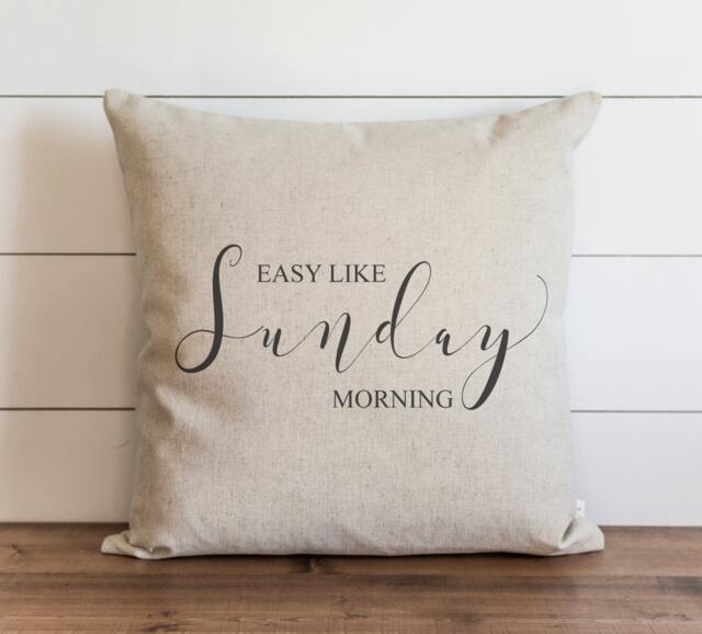 Easy Like A Sunday Morning 20 X Pillow Cover // Everyday Lyrics Throw Gift Accent - image 1