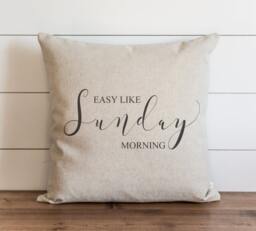 Easy Like A Sunday Morning 20 X Pillow Cover // Everyday Lyrics Throw Gift Accent - thumbnail 1