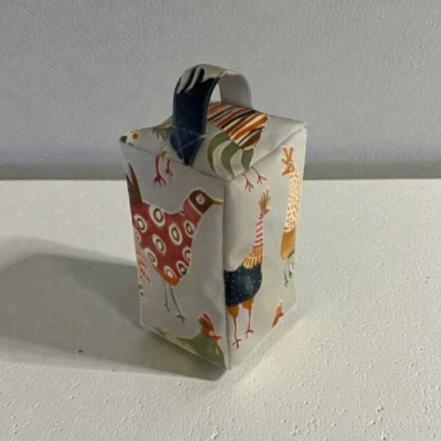 Whimsical Chicken Oilcloth Doorstop - Unfilled. Wipe Clean. Door Stopper - image 1