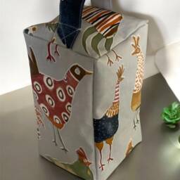 Whimsical Chicken Oilcloth Doorstop - Unfilled. Wipe Clean. Door Stopper - thumbnail 2