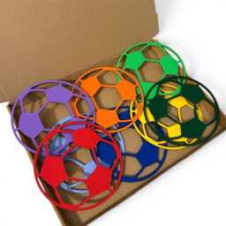 Wooden Football Wall Art - Footballs Decal Stickers Theme Bedroom Decor Soccer - thumbnail 3