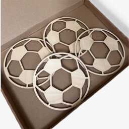 Wooden Football Wall Art - Footballs Decal Stickers Theme Bedroom Decor Soccer - thumbnail 3