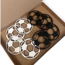 Wooden Football Wall Art - Footballs Decal Stickers Theme Bedroom Decor Soccer - thumbnail 2
