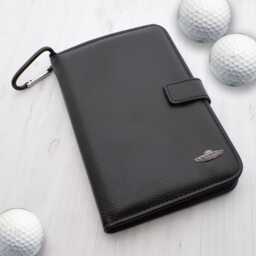 Pewter Retro Style Ufo Design - Personalised Leatherette Golf Organiser Complete With Divot Repairer, Marker, Tees, Scorecard & Pencils - thumbnail 1