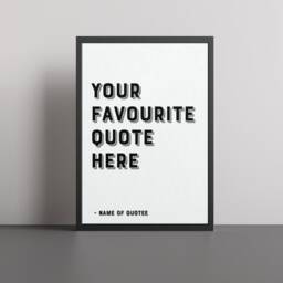Your Favourite Quote Personalised Text Poster Print - Wall Art Typography Custom Design Available With Frame - thumbnail 2