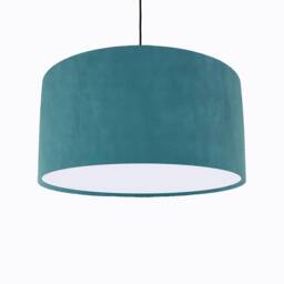 Teal Blue Lampshade in Velvet With White Lining Green Large Ceiling Lightshade