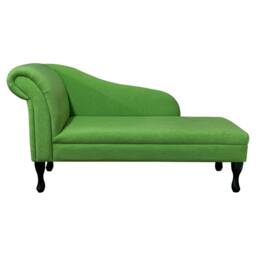 Handmade Plush Green Chaise Longue Classic Queen Anne Style - thumbnail 2