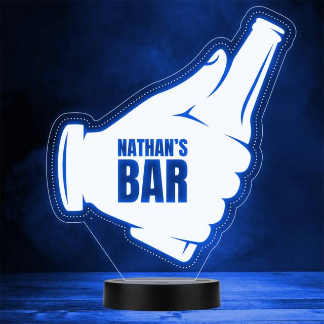 Hand & Beer Bottle Drinker Hobby Home Bar Man Cave Colour Change Night Light - image 1