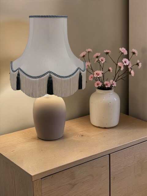 Traditional Cream Fabric Lampshade Handmade For Table & Floor Standard Lamp Bases, Wall Light Fixtures, Ceiling Fittings - image 1