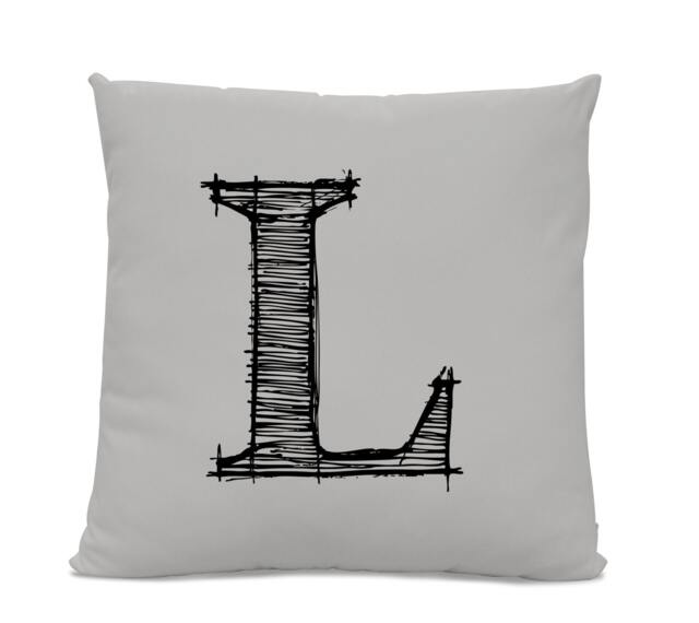 Initial Pillow - Letter With L Monogrammed Custom Throw