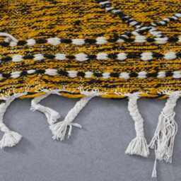 Handmade Wool Berber Rug Diamond Moroccan Flatweave Carpet - 8x4, 5 Ft - thumbnail 4