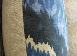 Designer Pillow Cover, Ikat, Batik, Indigo - thumbnail 3