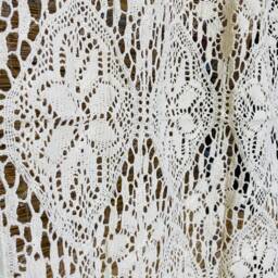 Crochet Doorway Curtains, Flower Patter Kitchen Curtain Panels, Boho Closet Room Divider - thumbnail 2