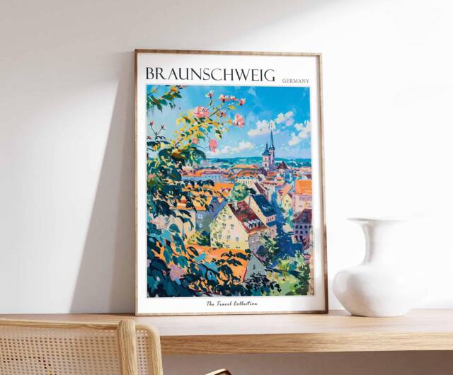 Braunschweig Germany Travel Poster Vintage German City Art - image 1