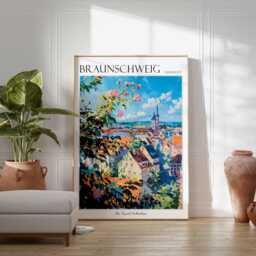 Braunschweig Germany Travel Poster Vintage German City Art - thumbnail 2