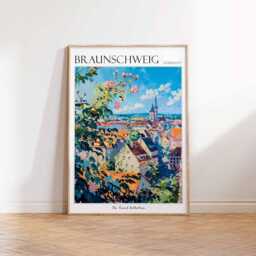 Braunschweig Germany Travel Poster Vintage German City Art - thumbnail 3