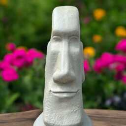 Concrete Rapa Nui Head Statue Moai Sculpture Outdoor Tiki Figurine Stone Garden Decor Yard Art Ornament Handmade Easter Island Face Gift - thumbnail 4