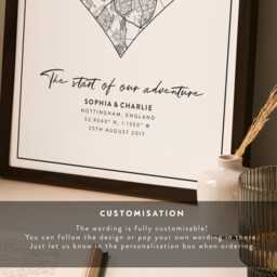 Custom Where We Met Map - Personalised City Location Print, Romantic Couples Gift, Anniversary Or Wedding Wall Art - thumbnail 2