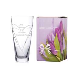 Engraved Crystal Vase With Diamante Heart Personalised Keepsake Gift, Birthday, Retirement Gift - thumbnail 1