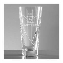 Engraved Crystal Vase With Diamante Heart Personalised Keepsake Gift, Birthday, Retirement Gift - thumbnail 3