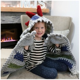 Crochet Pattern Dinosaur Blanket - Dino Pattern Bulky & Quick Crochet Mj's Off The Hook Designs - thumbnail 3