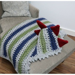 Crochet Pattern Dinosaur Blanket - Dino Pattern Bulky & Quick Crochet Mj's Off The Hook Designs - thumbnail 4