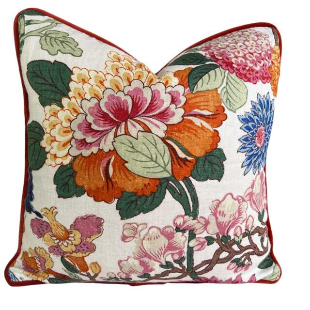 Gp & Baker Magnolia Luxury Designer Cream Blue Orange Decorative Cushion Pillow Throw Cover - image 1