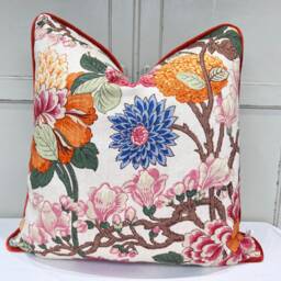 Gp & Baker Magnolia Luxury Designer Cream Blue Orange Decorative Cushion Pillow Throw Cover - thumbnail 2