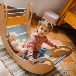 Montessori Rocker Climbing Arch With Table Top, Toddler & Kids Activity Table, Wooden Furniture, 1st Birthday Gift - thumbnail 2