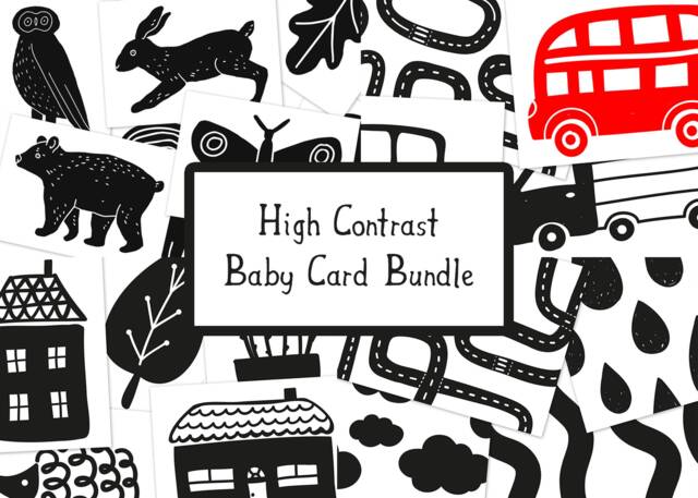 High Contrast Baby Cards, Black & White Animals - Printable - image 1