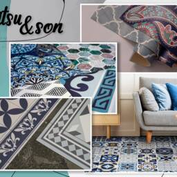 Aristocratic Floral Pattern Vinyl Flooring, White Art Floor, Black Gift For Her, Abstract Bedroom Inspirations, Aesthetic Room Decor - thumbnail 4