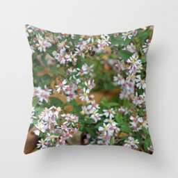 White Blooming Bush, Pillow Decorative Home Decor, Fall Decor, Winter Decor, Interior Design, Green, Country Living, Throw Pillow - thumbnail 1