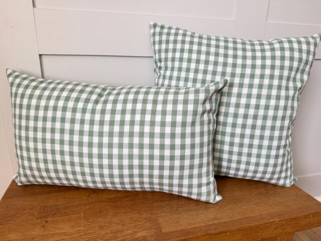 Sage Green Gingham Fabric 16 - image 1